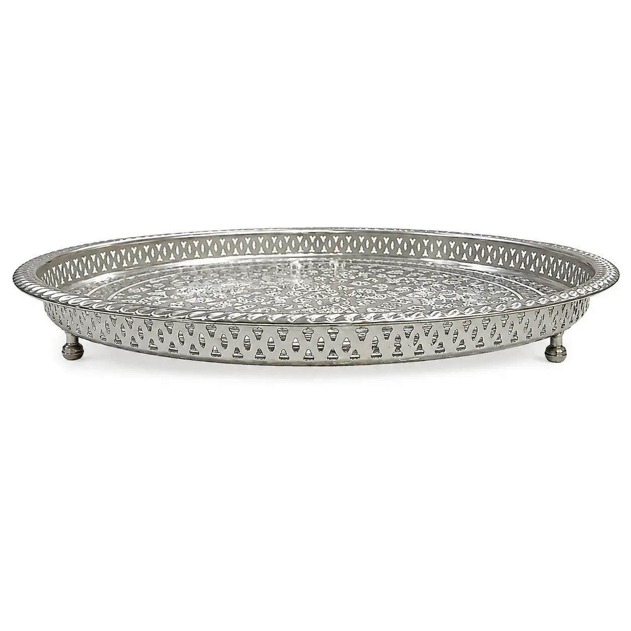 Elegant 22cm Moroccan Silver Tea Tray - Image 2
