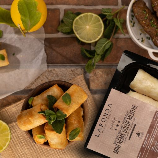 Mini Beef And Mint Spring Rolls