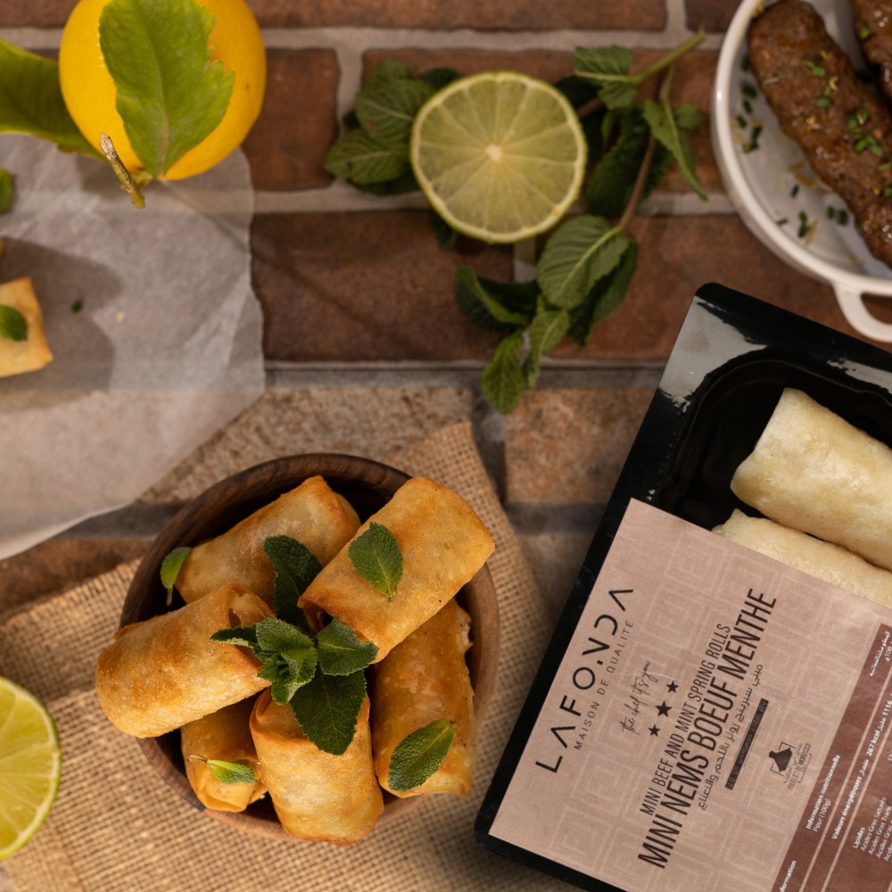 Mini Beef And Mint Spring Rolls